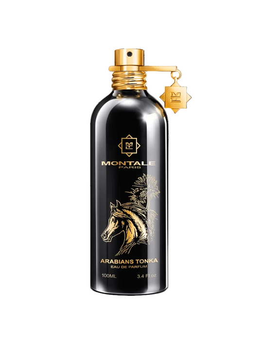 Parfum oriental unisexe Arabians Tonka de Montale, célèbre pour ses notes puissantes de fève tonka, oud et sucre de canne